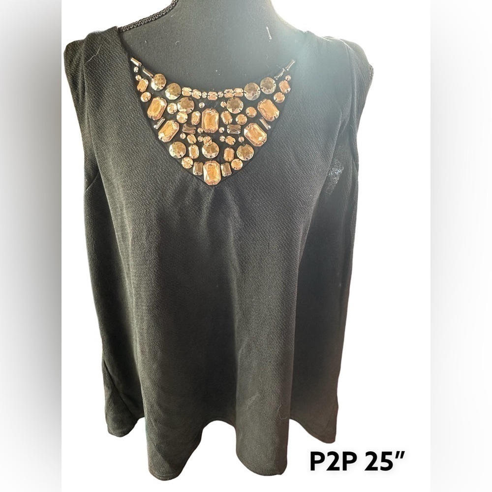 NWOT Lane Bryant Black Tank Top with front embellishments . Size22/24